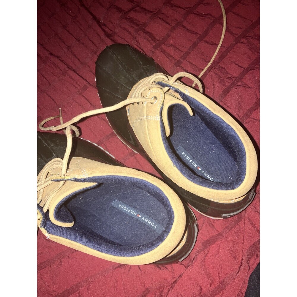 Tommy Hilfiger Duck Boots Women’s 9M Rain Waterproof Blue Brown Ankle TWHEAT-T - Picture 5 of 8